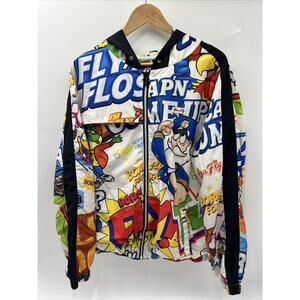 Born Fly Mens Hooded Jacket Multicolor Size XL Long Sleeve Full Zip Hippie